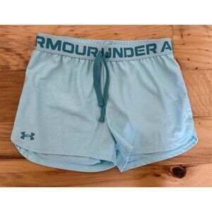 Under Armour HeatGear Girls Shorts Size L Blue Loose Athletic Elastic